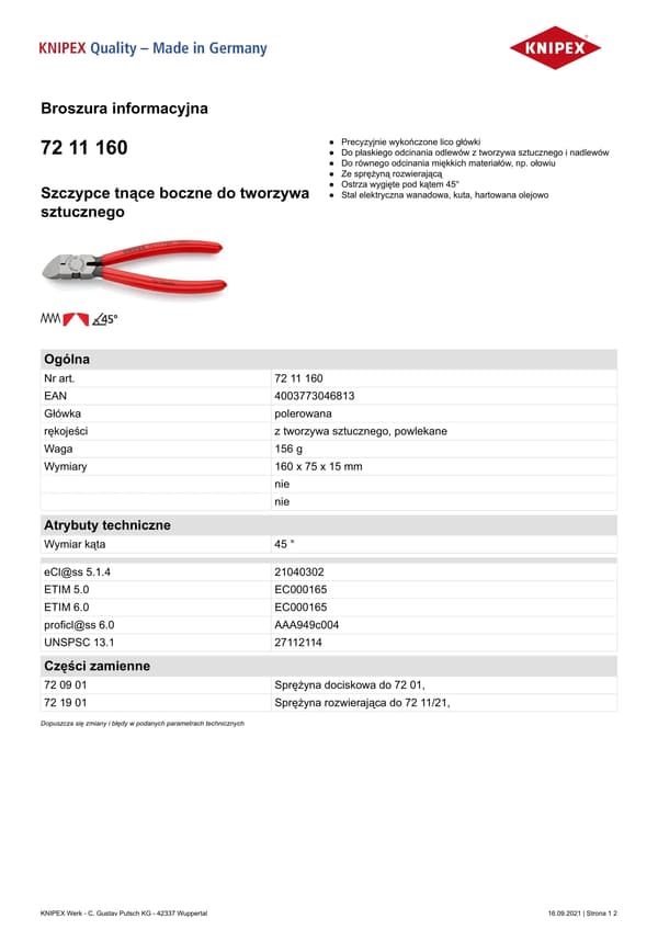 KNIPEX-sivuleikkurit muoveille
