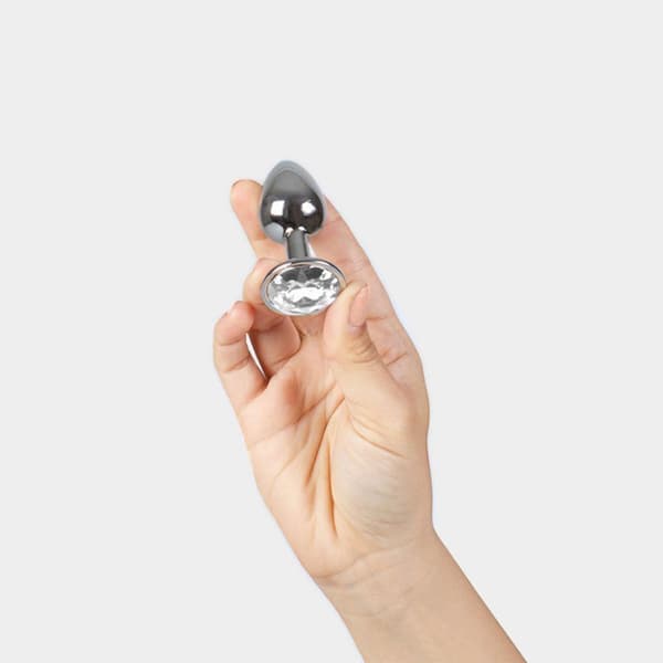 Secret Play Transparent Aluminiumplugg 7cm - Polerad Metalldesign