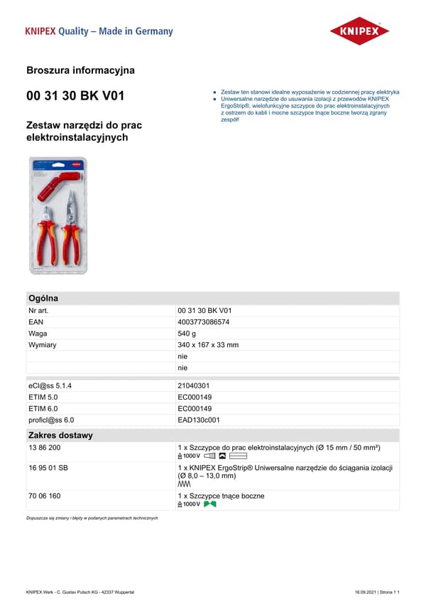 Knipex electrical installation set - 0