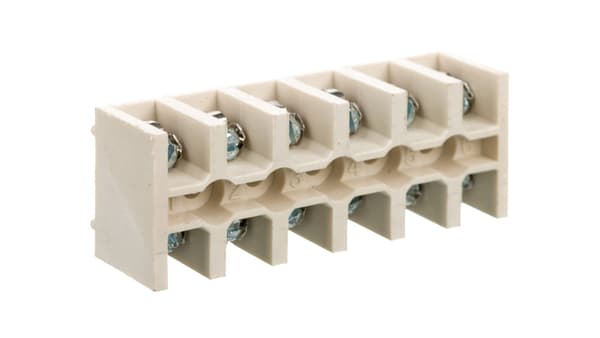 6-sporet klemrække 4 mm2 hvid LZ-B4/6 A12-0C52