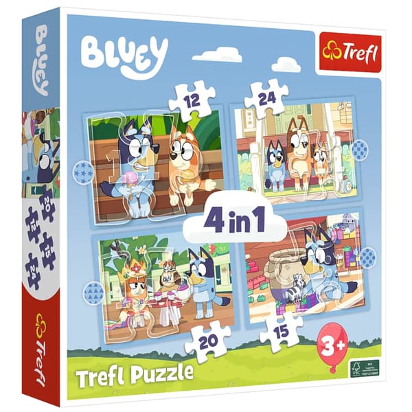 Bluey og Verden 4i1 Puslespil