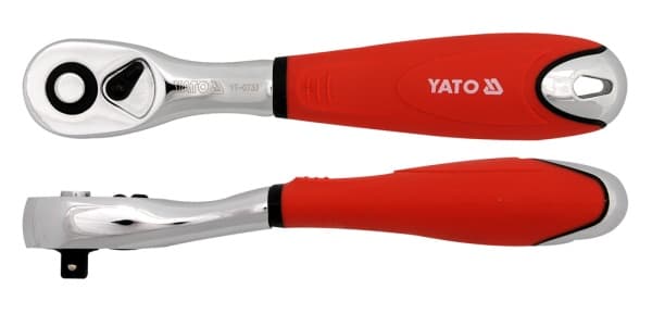 YATO SKRALDENØGLE 1/4\" BUET 72 - TÆNDER, GUMMIBELAGT GREB 0733