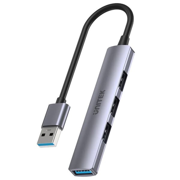 Unitek Hub USB-A 1*USB-A 5Gbps, 3*USB-A 2.0 alu