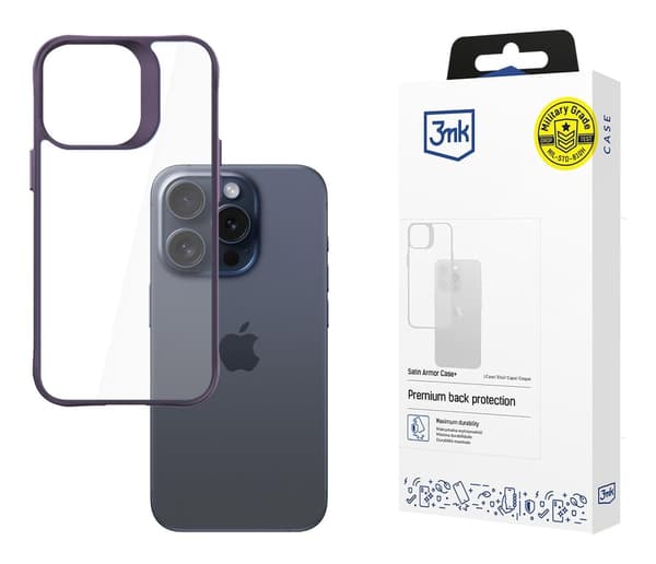3MK Satin Armor Case+ iPhone 15 Pro lila/lila