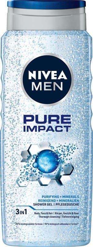 Nivea Pure Impact suihkugeeli 3in1 500ml