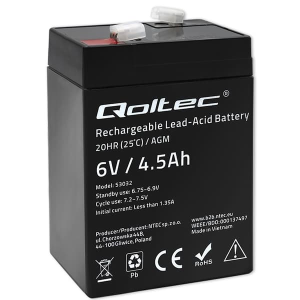 Qoltec Batteri 6V/4.5Ah (53032)