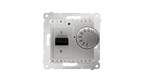 Simon 54 Temperaturregulator med extern sensor. 5-40c IP20 mattsilver DRT10Z.02/43