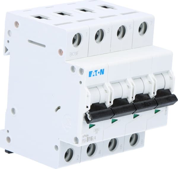 Eaton Strømafbryder 4P B 16A 6kA AC PL6-B16/4 166494