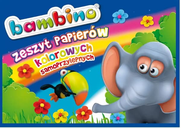 Notesbog med farvede selvklæbende papirer. A4 BAMBINO