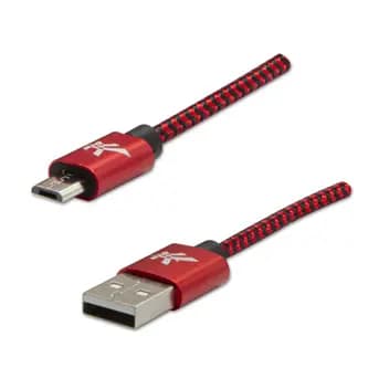 USB Logo USB-A-kabel - MicroUSB 1 m Sort/Rød