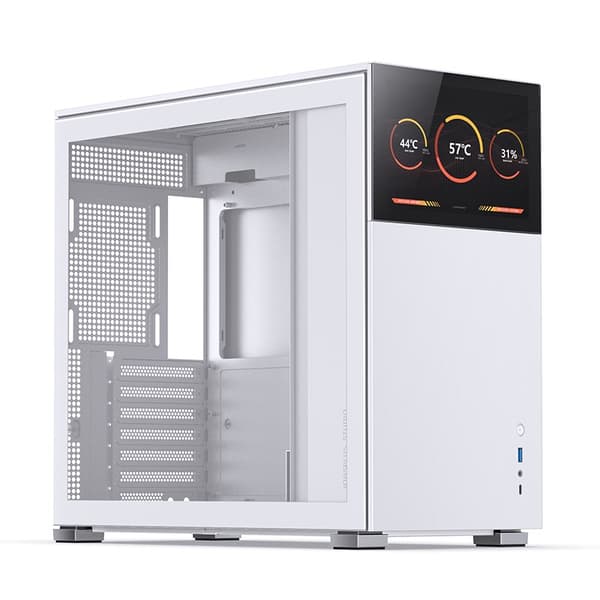 Jonsbo D41 Screen ATX-kabinet, hærdet glas - hvid