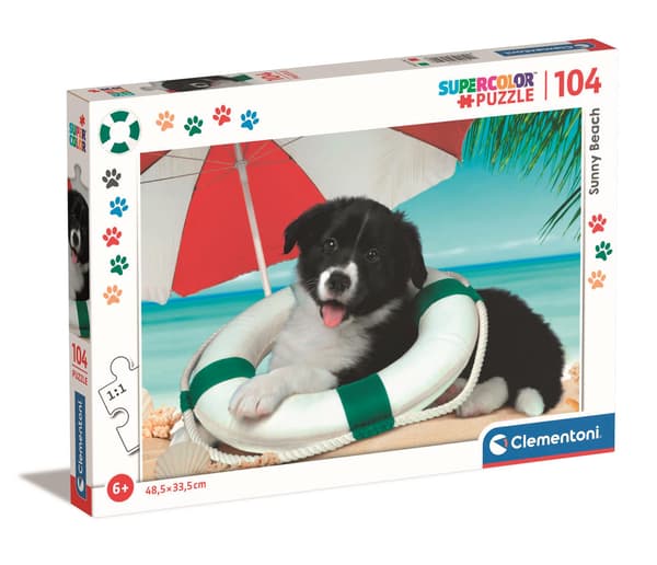 Puslespil 104 Super Color Solrig Strand