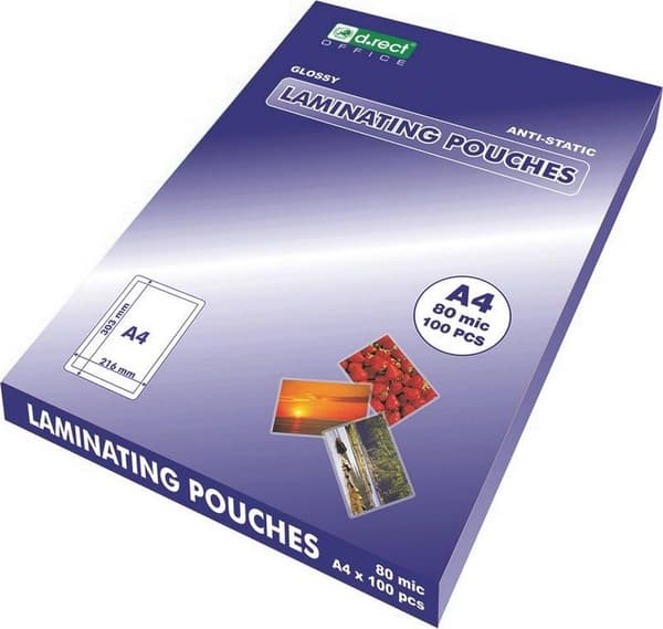 Lamineringsfolie A4 80 mic a'100 D.RECT