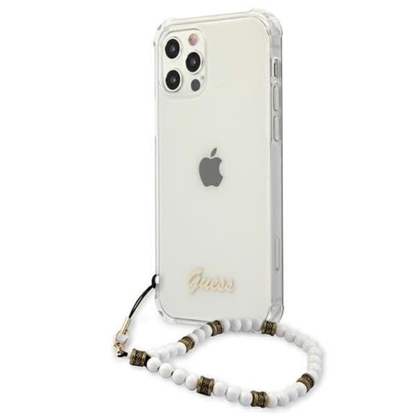 Guess GUHCP12LKPSWH iPhone 12 Pro Max 6,7\" Transparent Hardcase Vit Pärla