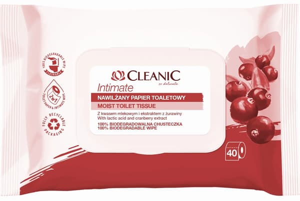 Cleanic Intimate kostea wc-paperi 1kpl-40kpl