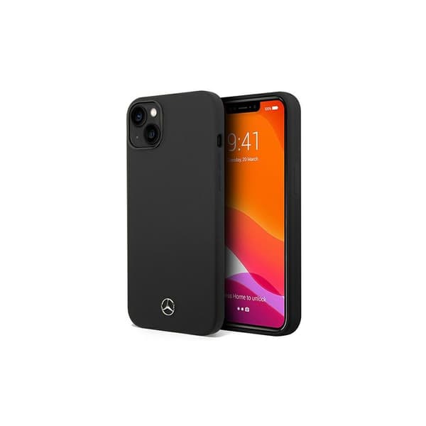 Mercedes Silicone Line Cover til iPhone 14 Plus - Sort