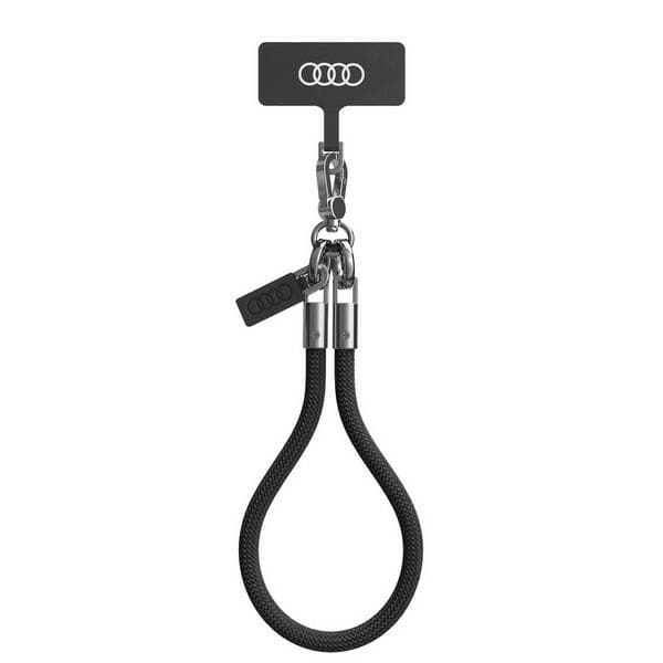 Audi universal telefon lanyard 28cm 8mm sort/sort AU-HSL8-R8/D1-BK