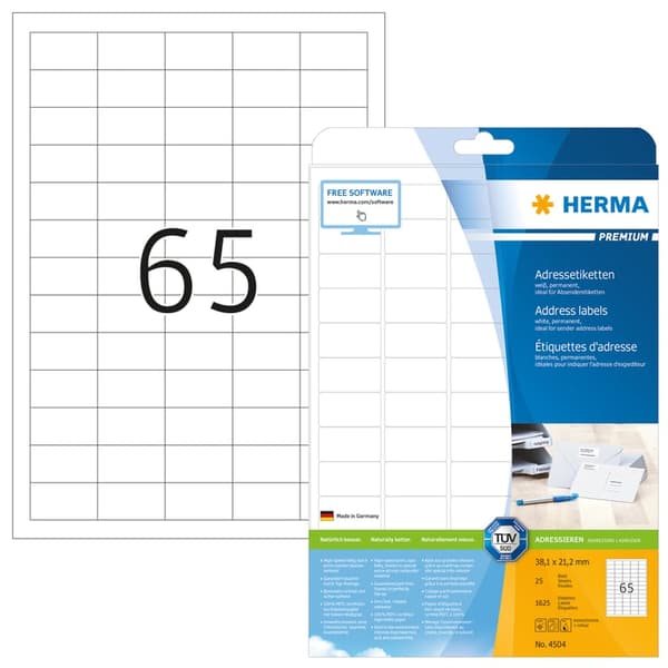 HERMA Premium - laminerede adressemærk