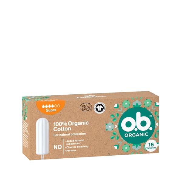 O.B.Organic Tamponer Super - 100% Bomuld 1pk.16stk