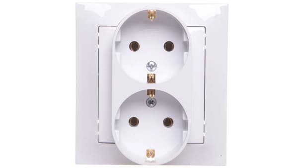 Ospel Socket Impression dubbel schuko vit (GP-2YS/00)