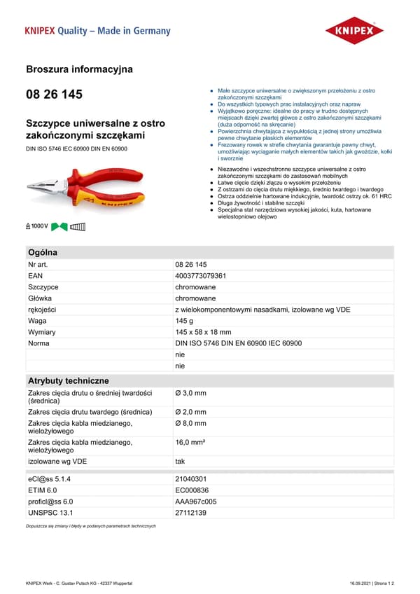 KNIPEX Kärkipihdit