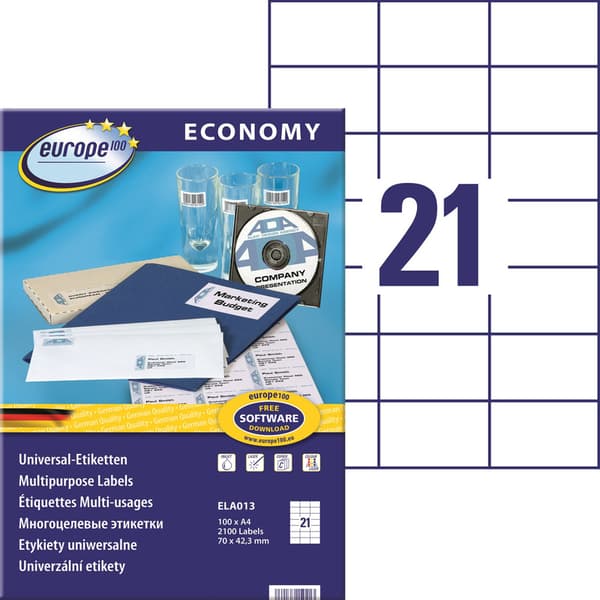 Avery Europe 100 universal etiket 70x4