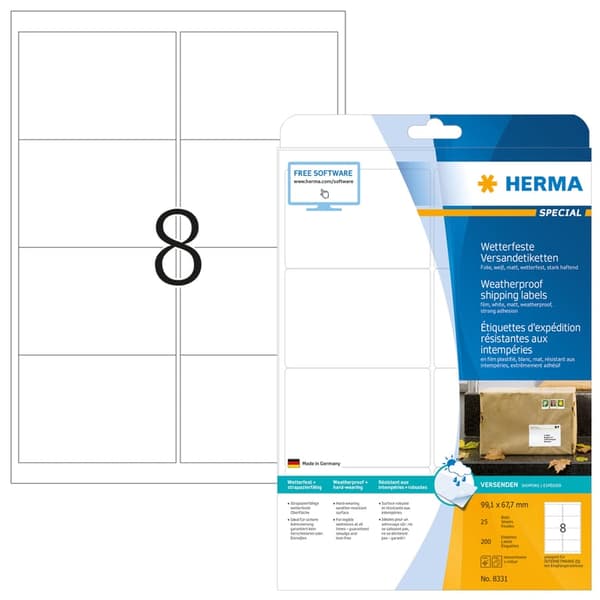 Herma Adressetiketter A4, 200 stycken (8331)