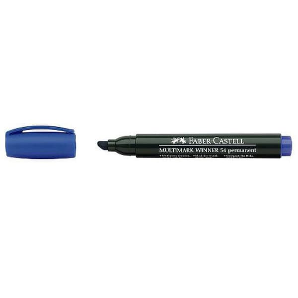 Permanent marker, blå udskåret ende