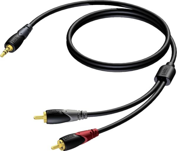 PROCAB CLA711/3 3,5 mm Stereo Hanstik - 2 x RCA/Cinch Han 3 m