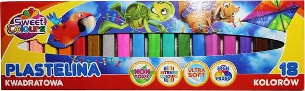 Plastilin firkantet 18 farver
