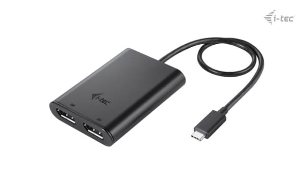 I-TEC USB-C Dual 4K/60Hz enkelt 8K/30Hz DP Videoadapter 2x DP Port