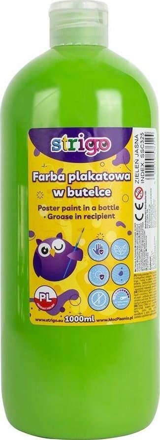 Plakatimaali pullossa 1000ml vaaleanvihreä