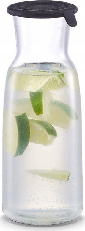 Zeller Glaskaraffel med silikonelåg, 700 ml, farve sort