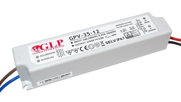 Strømforsyning 5V/5A, CV, Non-PFC, IP67 plast