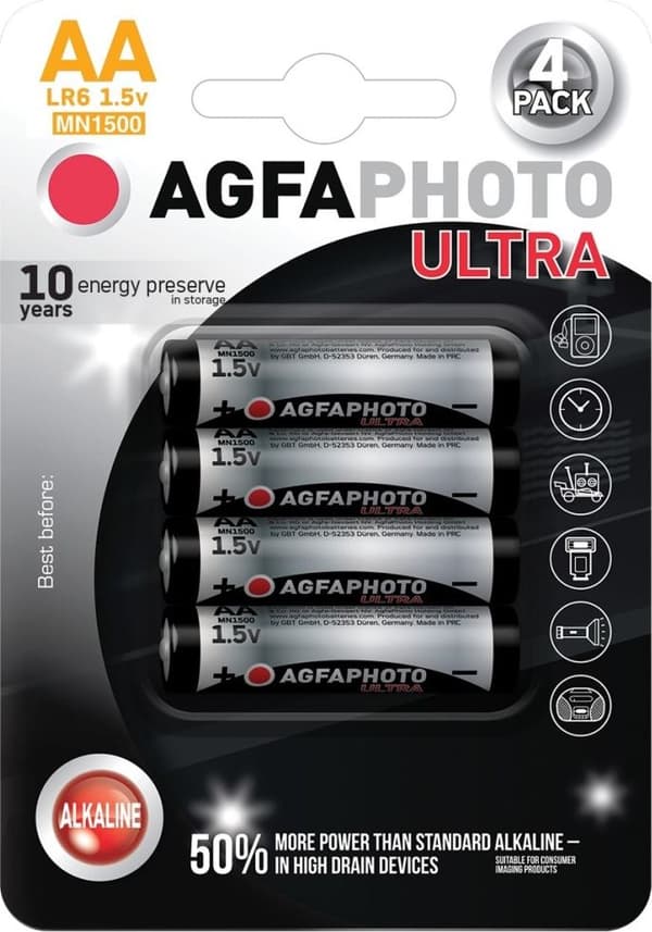 AgfaPhoto Ultra AA/R6 Batteri 4 stk