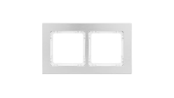 DECO Universalram dubbel - borstad aluminium (ram: silver botten: vit) 7-0-DRA-2