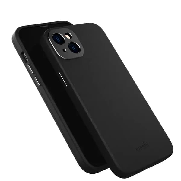 Moshi Napa Slim MagSafe - iPhone 14 Plus Lædercover (Midnight Black)