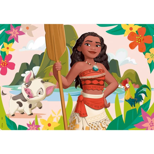 Disney Princess Vaiana + Snövit träpussel 2x50 bitar