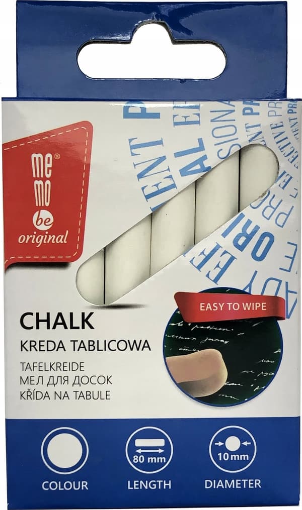 Svarta tavlan krita vit 12st MemoBe