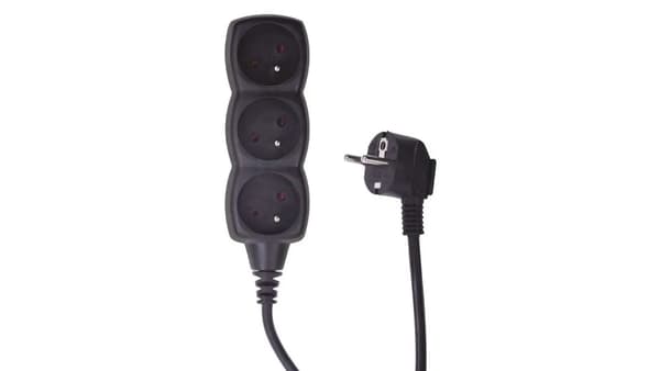 Emos Backlooler 3-stik med/u 5m /H05VV-F 3G1/ sort (PC0315)