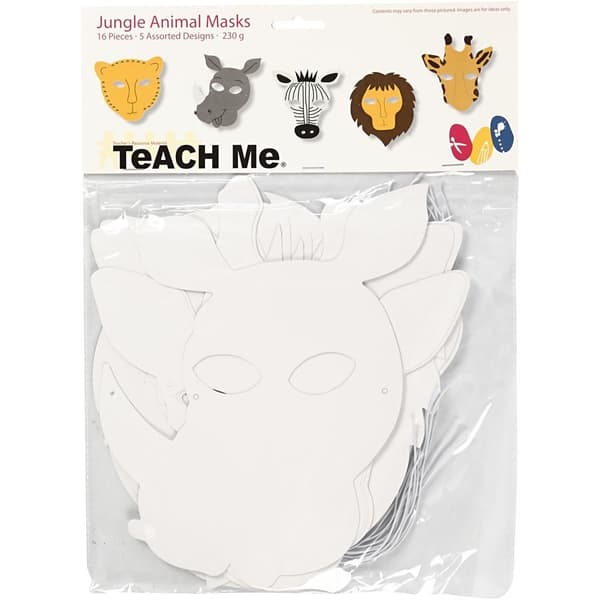 Papirmasker Dyresavanne 16 stk.
