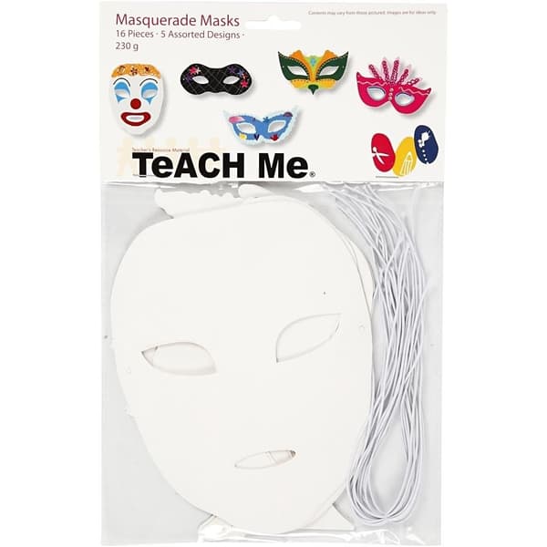 Maskeradpappersmasker 16 st.