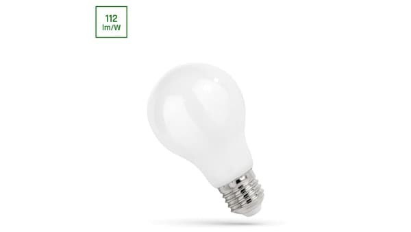 LED GLS E-27 230V 8.5W COG WW MÆLKEHVID SPECTRUM