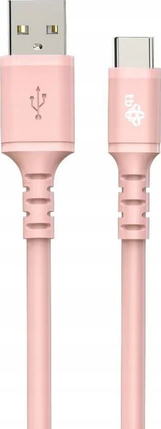 USB-USB C kabel 1m silikone pink