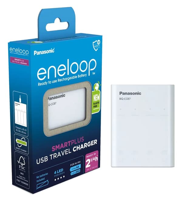 Panasonic Eneloop Smart Plus USB Rejseoplader BQ-CC87 uden batteri