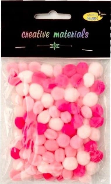 Akryylipompomit vaaleanpunainen 10mm 100kpl