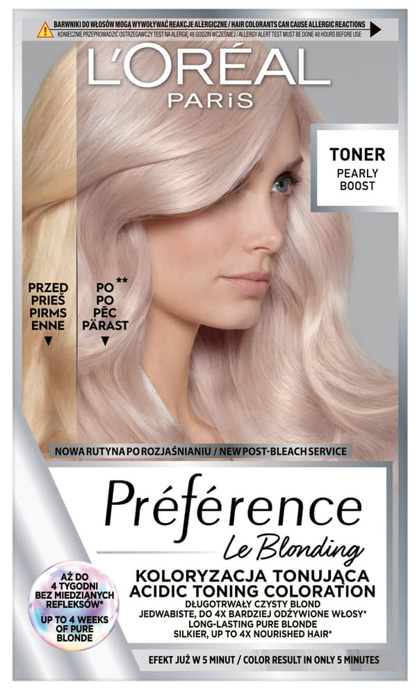 LOREAL Preference Le Blonding Toner -hiusväri vaaleille hiuksille - Pearly Boost 1kpl
