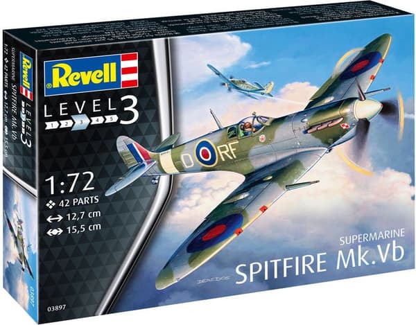 Flymodel 1:72 63897 Spitfire Mk.Vb Revell + 3 malinger, kopper, lim