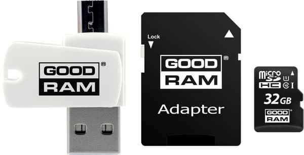 GOODRAM 16GB microSDHC klass 10 UHS I + adapter + läsare