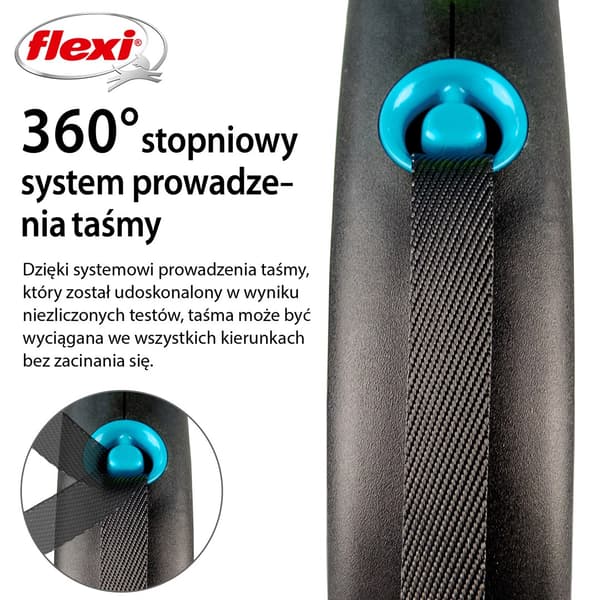 Hundesnor Flexi BLACK DESIGN 5 m Blå Størrelse S